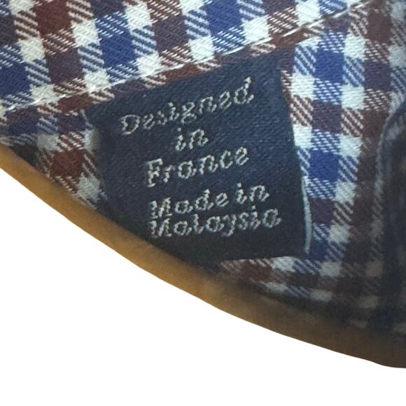 Facconable Classique Houndstooth Plaid Short Sleeve Button Down Shirt Men's M - Picture 8 of 11